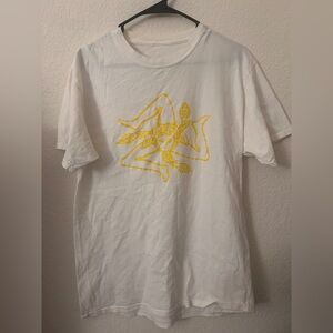White T-Shirt with Yellow Graphic Size M